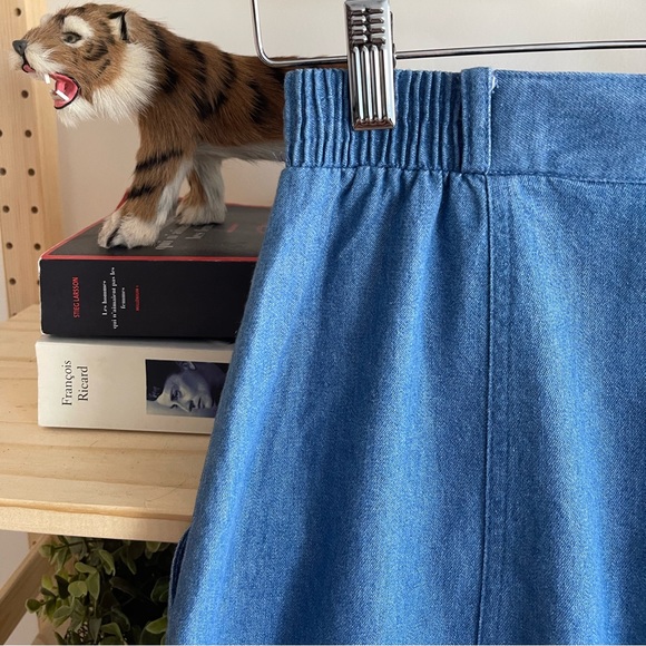 90’s lightweight denim cotton buttoned skirt / 6p - Picture 10 of 13
